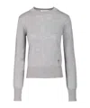 Ami Alexandre Mattiussi Crew-neck Wool-silk Blend Sweater In Gray