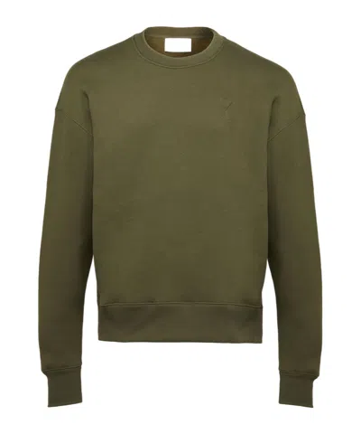 Ami Alexandre Mattiussi Ami De Caur Sweatshirt In Green