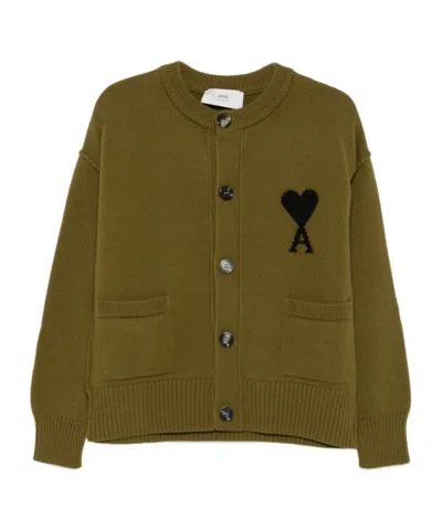 Ami Alexandre Mattiussi Long-sleeved Sweater In Green