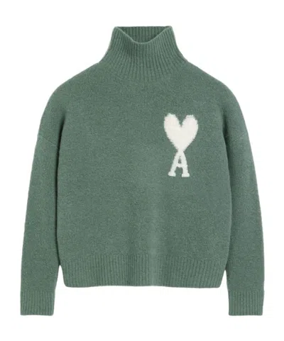 Ami Alexandre Mattiussi Long-sleeved Sweater In Green