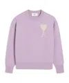 Ami Alexandre Mattiussi Ami Paris Logo Knit Sweater In Purple