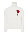 Ami Alexandre Mattiussi Ami Paris Turtleneck Sweater Ami De Coeur White Men In Animal Print