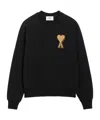 Ami Alexandre Mattiussi Classic Crew Neck Sweatshirt With Iconic Heart Emblem In Black