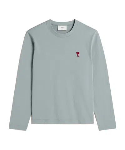 Ami Alexandre Mattiussi Long-sleeved T-shirt In Gray