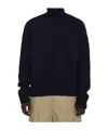Ami Alexandre Mattiussi Heart Friend Turtleneck Sweater Blend In Black