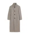 Ami Alexandre Mattiussi Long-sleeved Wool Coat In Gray