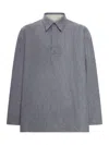 Ami Alexandre Mattiussi Long-sleeved Wool Polo Shirt In Gray