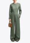 Ami Alexandre Mattiussi Long-sleeved Zipped Wool-blend Jumpsuit In Green