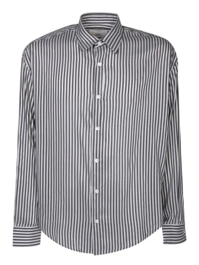 Ami Alexandre Mattiussi Long Sleeves Stripe Shirt In Grey