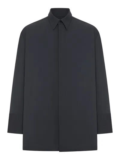 Ami Alexandre Mattiussi Longue Chemise In Knitted Wool In Black