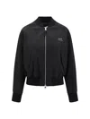 Ami Alexandre Mattiussi Oversized Bomber Jacket With Elastic Ribbing In Black