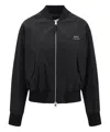Ami Alexandre Mattiussi Oversized Bomber Jacket With Elastic Ribbing In Black