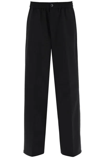 Ami Alexandre Mattiussi Loose Pants With Straight Cut In Nero