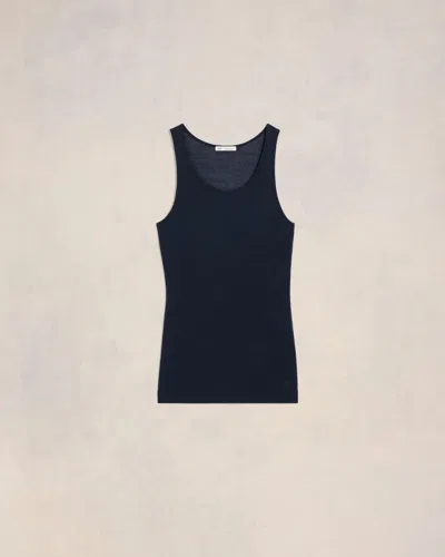 AMI ALEXANDRE MATTIUSSI LOW NECKED TANKTOP BLUE 