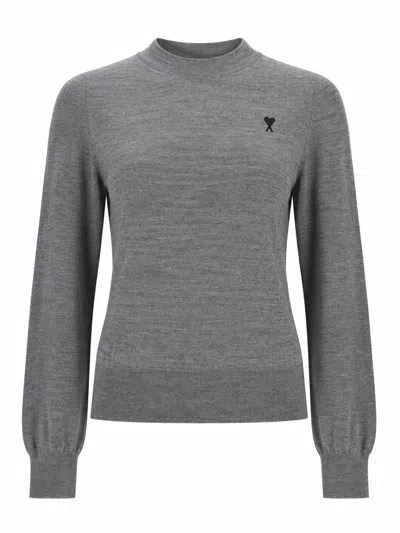 Ami Alexandre Mattiussi Ami Paris Sweater Woman Color Grey In Gray