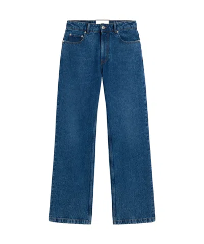 AMI ALEXANDRE MATTIUSSI AMI ALEXANDRE MATTIUSSI LOGO PATCH WIDE-LEG JEANS
