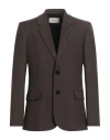 Ami Alexandre Mattiussi Man Blazer Dark Brown Size 42 Virgin Wool