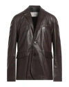 Ami Alexandre Mattiussi Man Blazer Dark Brown Size M Cow Leather