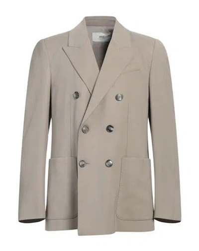 Ami Alexandre Mattiussi Man Blazer Taupe Size 44 Viscose, Wool In Grey