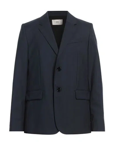 Ami Alexandre Mattiussi Man Blazer Midnight Blue Size 42 Virgin Wool