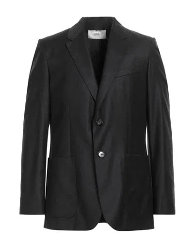 Ami Alexandre Mattiussi Man Blazer Steel Grey Size 42 Virgin Wool In Gray