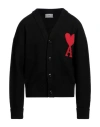 Ami Alexandre Mattiussi Man Cardigan Black Size L Virgin Wool