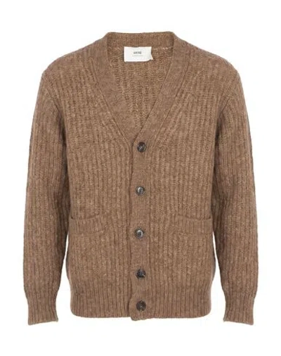 Ami Alexandre Mattiussi Man Cardigan Light Brown Size S Alpaca Wool, Wool, Polyamide