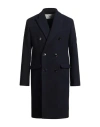 Ami Alexandre Mattiussi Man Coat Midnight Blue Size 38 Virgin Wool In Black