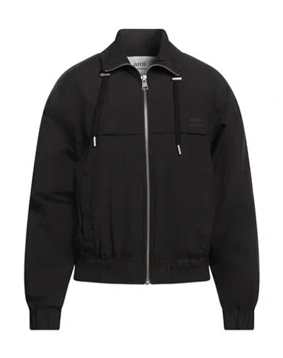 AMI ALEXANDRE MATTIUSSI AMI ALEXANDRE MATTIUSSI MAN JACKET BLACK SIZE L POLYAMIDE