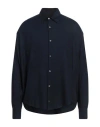 Ami Alexandre Mattiussi Man Shirt Midnight Blue Size L Viscose