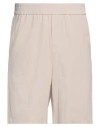 Ami Alexandre Mattiussi Ami Paris Cotton Bermuda Shorts With Logo In Beige