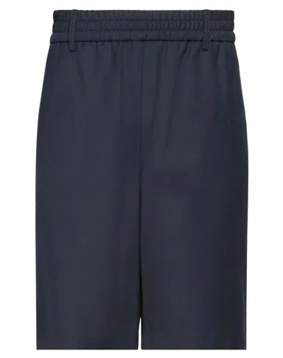 Ami Alexandre Mattiussi Man Shorts & Bermuda Shorts Midnight Blue Size L Polyester, Virgin Wool
