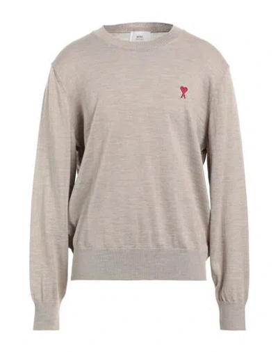 Ami Alexandre Mattiussi Man Sweater Dove Grey Size Xxl Merino Wool In Grey