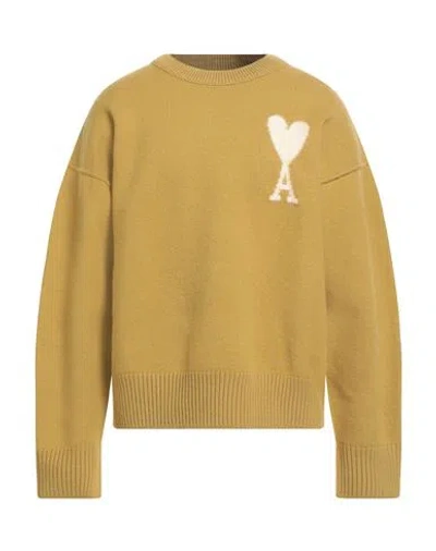 Ami Alexandre Mattiussi Man Sweater Mustard Size Xl Virgin Wool, Alpaca Wool, Wool In Nude