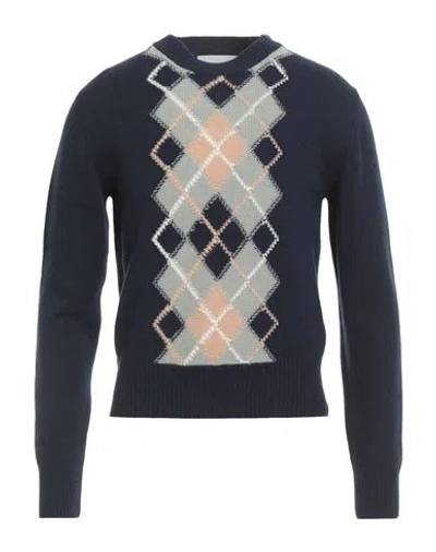 AMI ALEXANDRE MATTIUSSI AMI ALEXANDRE MATTIUSSI MAN SWEATER NAVY SIZE L MERINO WOOL, CASHMERE