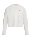 Ami Alexandre Mattiussi Ami De Coeur Ribbed Jumper In Off White