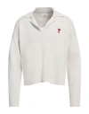 Ami Alexandre Mattiussi Ami De Coeur Logo Polo Sweater In Off White