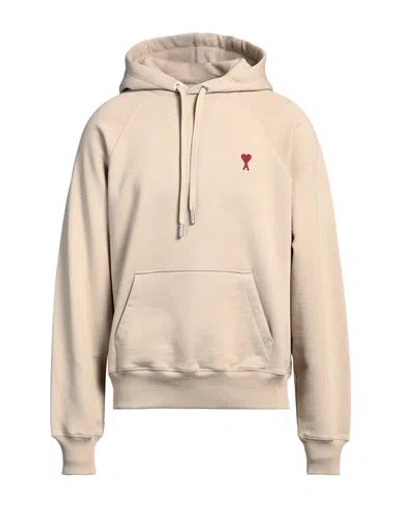Ami Alexandre Mattiussi Man Sweatshirt Beige Size S Organic Cotton, Elastane In Beige
