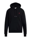 Ami Alexandre Mattiussi Cotton Hoodie With Drawstring Hood And Red Logo Embroidery In Black