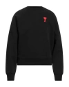 Ami Alexandre Mattiussi Black Crewneck Sweatshirt With Adc Embroidery In Cotton Blend Man In Black