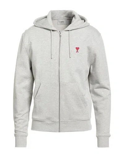Ami Alexandre Mattiussi Man Sweatshirt Light Grey Size L Organic Cotton In Gray