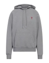 Ami Alexandre Mattiussi Man Sweatshirt Light Grey Size Xxs Organic Cotton, Elastane In Grey