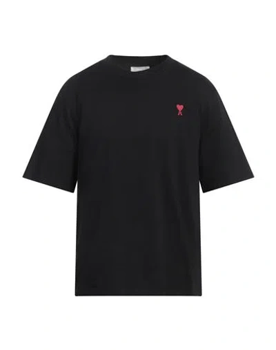 Ami Alexandre Mattiussi Man T-shirt Black Size L Organic Cotton In Black