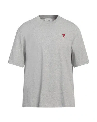 Ami Alexandre Mattiussi Man T-shirt Grey Size L Organic Cotton In Grey