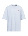 Ami Alexandre Mattiussi De Coeur Embroidered Branding Regular-fit Stretch-organic Cotton T-shirt In Blue