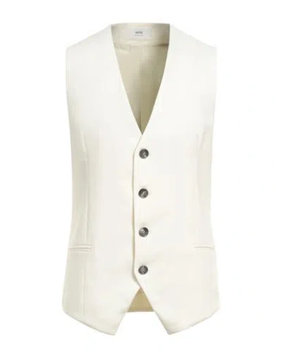 Ami Alexandre Mattiussi Man Tailored Vest Ivory Size S Virgin Wool In White