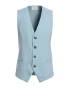 Ami Alexandre Mattiussi Man Tailored Vest Sky Blue Size M Virgin Wool