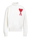 Ami Alexandre Mattiussi Ami Paris Turtleneck Sweater Ami De Coeur White Men In Animal Print