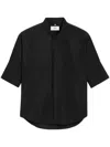 Ami Alexandre Mattiussi Oversize Shirt With Mao Collar Black Unisex In Black