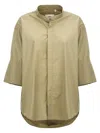 Ami Alexandre Mattiussi Ami Button-up Curved Hem Shirt In Green
